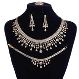 Luxurious Bracelet Earring Necklace And Ring Set Accessories.
