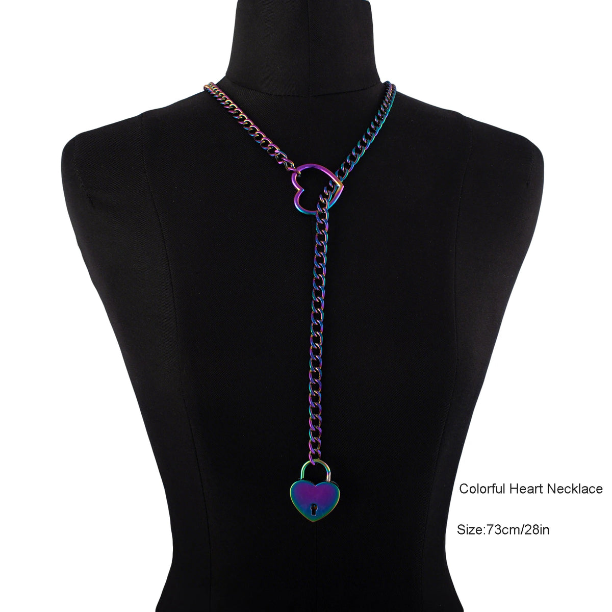 Heart Lock Slip Chain Necklace Love Chains Padlock Necklace.