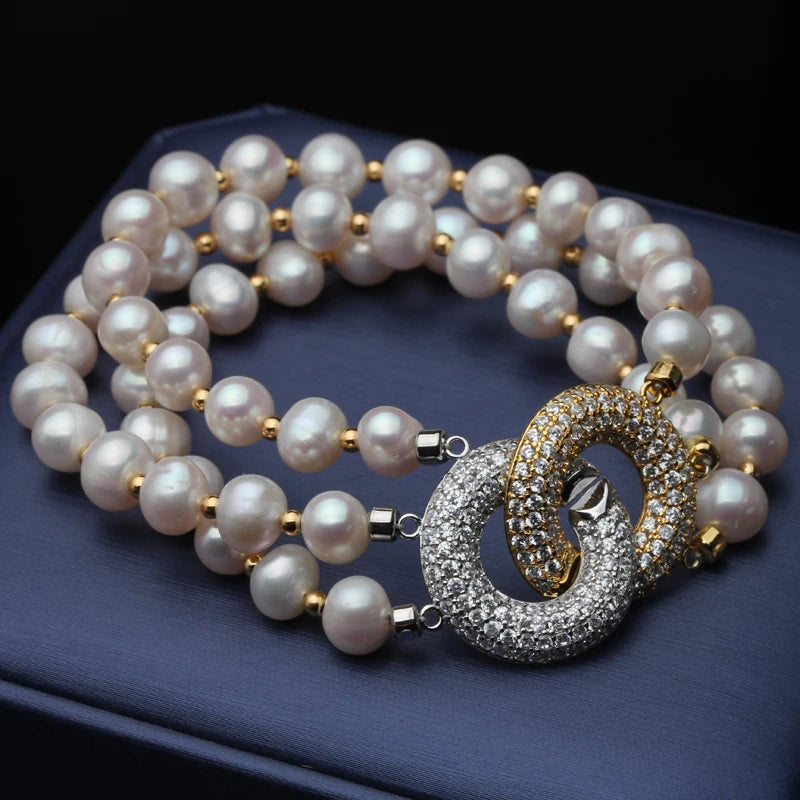 Wedding Freshwater Pearl Bracelet for Women,Real Natural Pearl Bracelets Best Gift Birthday Top Quality