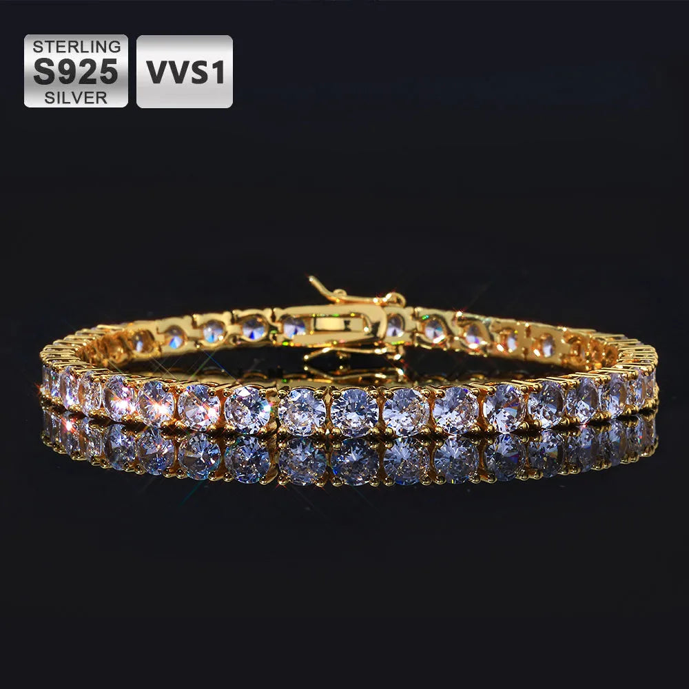 ICEBLING 5mm Moissanite Tennis Bracelet 925 Silver D Colour VVS1