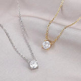 Mini 5mm/4mm D Moissanite Real 925 Sterling Silver  Pendant Necklace  Clavicle.