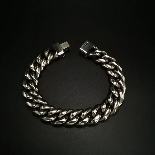 Ultra Thick Titanium Alloy Clasp Non-Allergic Titanium Men's Bracelets and Necklace.