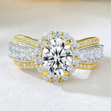 100% Real Oval Moissanite Ring with Certificate Passed Diamond Test Ring Jewellery S925 Silver.
