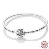 Bracelet Silver 925 Original Star Moon Sun Four Leaf Clover Green Zircon Bracelets Jewellery.