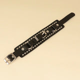 Black White Leather Wristband Bracelet Cuff Bracelets,  Rivet Stud Bangle Jewellery.