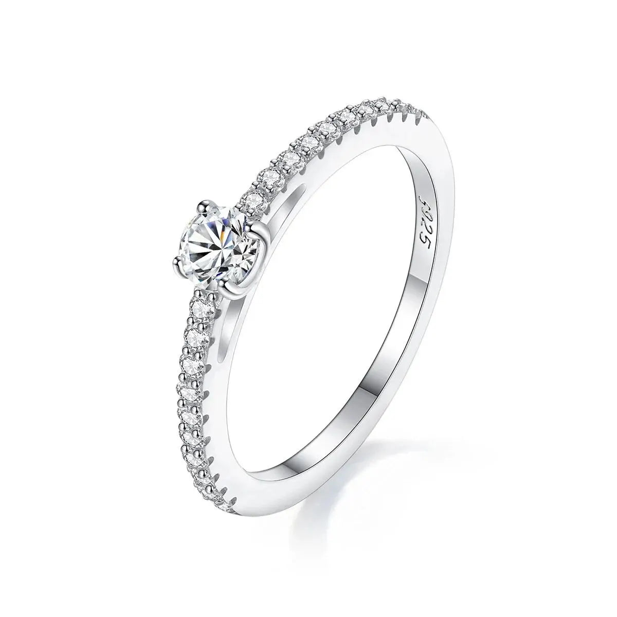 Real 925 Sterling Silver Small Moissnaite  Sparkling Round 0.3CT