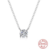 Mini 5mm/4mm D Moissanite Real 925 Sterling Silver  Pendant Necklace  Clavicle.