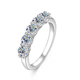 925 Sterling Silver Half Eternity Ring Round Cut D VVS1 Multi Color Moissanite Stackable Fine Jewellery.