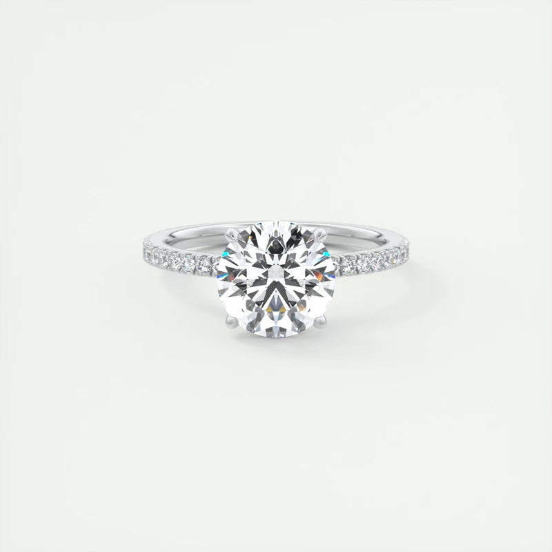 Classic 925 Sterling Sliver Ring 8mm, 2 Carat Round Moissanite Rings