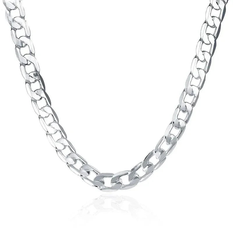 925 Sterling Silver Necklace, Classic 6MM Chain Luxury Jewellery Gifts.