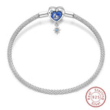 Bracelet Silver 925 Original Star Moon Sun Four Leaf Clover Green Zircon Bracelets Jewellery.