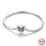 Bracelet Silver 925 Original Star Moon Sun Four Leaf Clover Green Zircon Bracelets Jewellery.