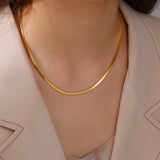 pretty Stainless Steel Necklace Gold Color Neck Jewelry