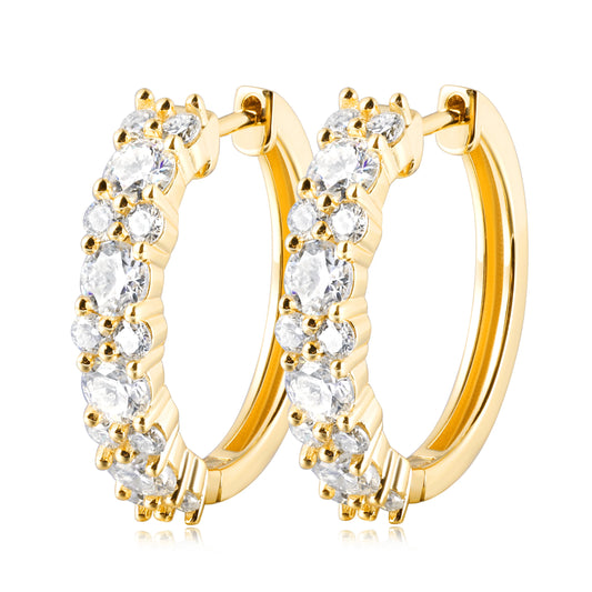 20mm Moissanite Earrings 925 Sterling Silver Hypoallergenic Diamond.
