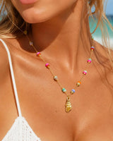 18K Gold Plated Pearl, Shell, Conch, Starfish Summer Beach Necklace, Stainless Steel Waterproof Charm Jewelry