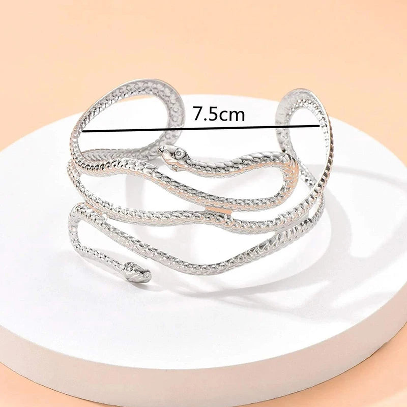 Open Snake Upper Arm Bangle Bracelet Adjustable Arm Cuff Bangle Bracelets.