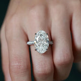 8CT Oval Cut All Moissanite Ring S925 Silver Sparkling Lab Diamond Moissanite Fine Jewellery