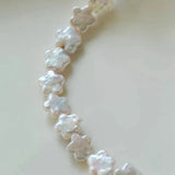 Colorful Natural Freshwater Plum Blossom Baroque Flower Pearl Necklace S925 Pure Silver Buckle Tail Chain.