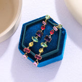 18K Gold Plated New Luxury Colorful Crystal Zircon Necklace Fashion Jewellery.
