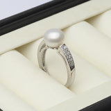 Genuine Natural Pearl Rings Women,925 Sterling Silver Ring With  Adjustable Pearl.