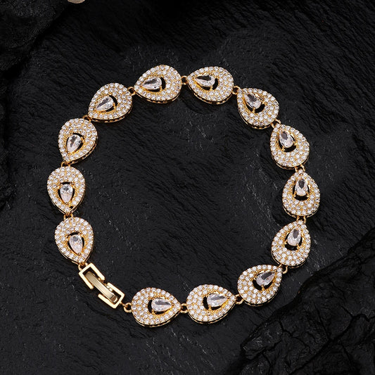 Classic Geometric Water Drop CZ Bracelet Gorgeous Zircon Jewellery.