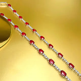 925 Sterling Silver Necklace Ruby Pendant Industrial Chic Gemstone Jewellery.