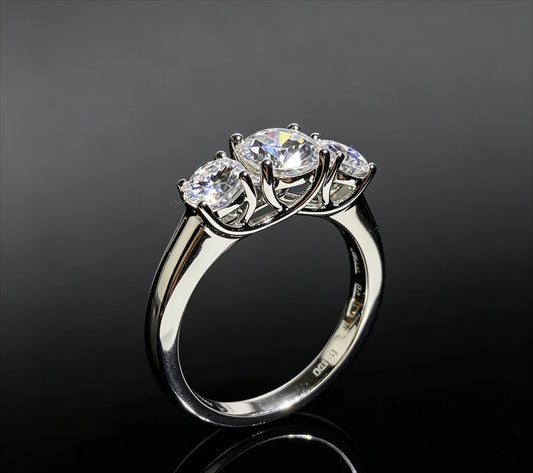 PT950 Diamond Three-in-One Open Ring - Eight-Heart Eight-Arrow Open Style Ring.