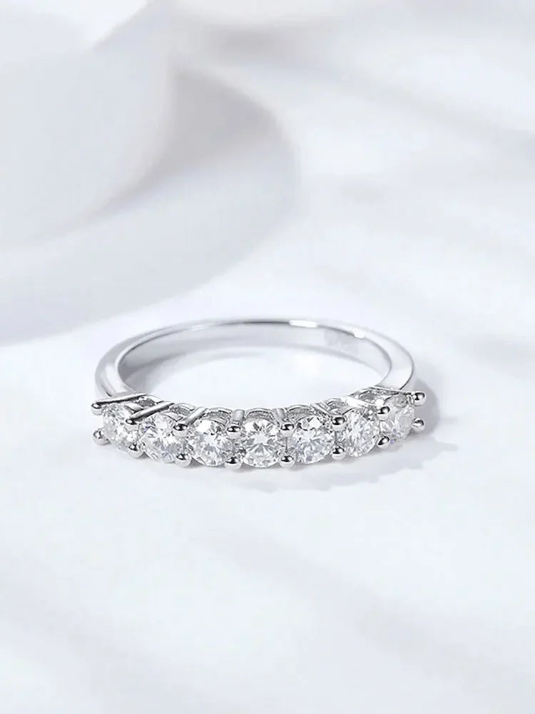 Sterling Silver Round Zircon Shiny Gorgeous Rings