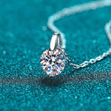 2CT 1CT D Color Real Moissanite Pendant Necklace S925 Silver Chain 14K Yellow Plated Necklaces Jewellery.