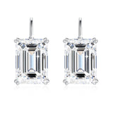 925 Sterling Silver 10*14mm Emerald Moissanite Clip Earrings perfect Jewelry gift.