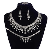 Luxurious Bracelet Earring Necklace And Ring Set Accessories.