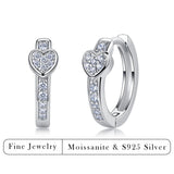 0.2CTW Moissanite Heart Hoop Earrings 925 Silver Minimalist Jewelry for Women jewellery.