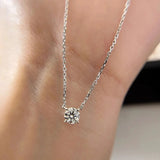 Mini 5mm/4mm D Moissanite Real 925 Sterling Silver  Pendant Necklace  Clavicle.