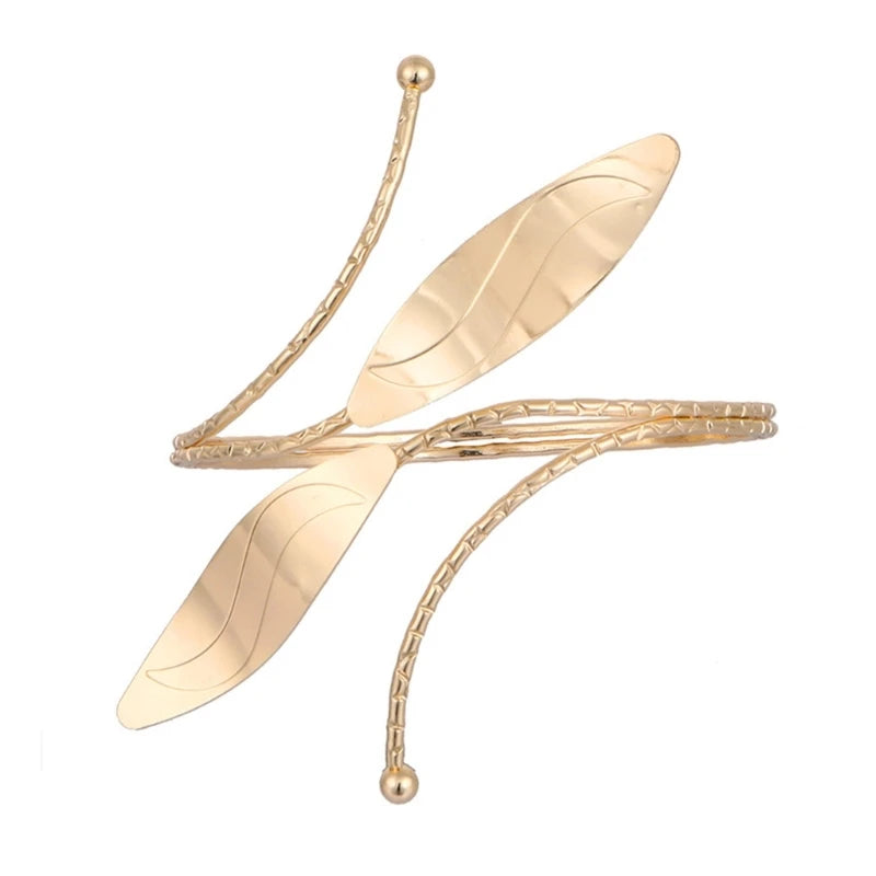 Upper Arm Bracelet Metal Coil Swirl Spiral Shape Armband Cuff Fashion Simple Arm Bangle Armlet Adjustable for Women Girl