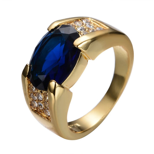 10K Gold Valuable Male Lab Emerald Rings for Men Jewellery.