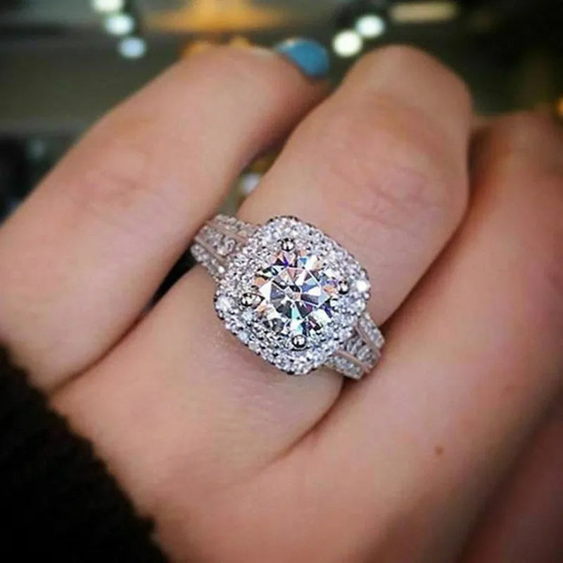 Women's 925 Sterling Silver Ring with Cubic Zirconia Jewelry Gift.