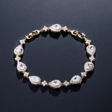 Classic Geometric Water Drop CZ Bracelet Gorgeous Zircon Jewellery.