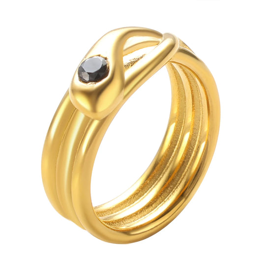 Rings 18K Gold Plated Stainless Steel Simple Ring Fashion Creativity Daily Jewellery.