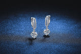 18K White Gold Platinum PT950 Earrings moissanite earrings classic four claw D color 1 carat earrings.