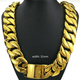 316L Stainless Steel All Polished 31mm Width Very Heavy  Necklace.