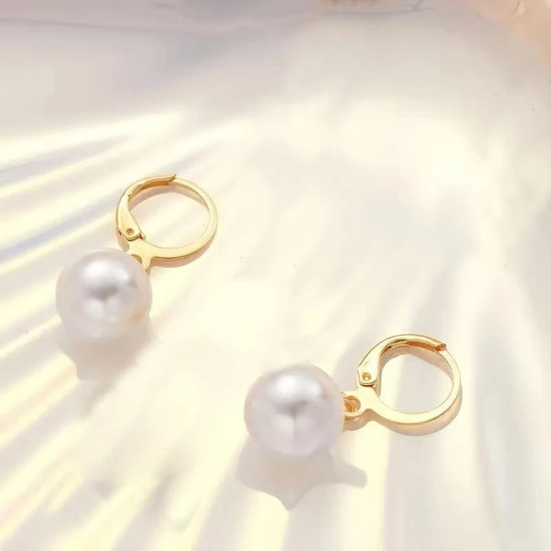 2 Pieces Of Round Pearl Jewelry Set, Earrings, Pendants, Necklaces, Jewelry Set.