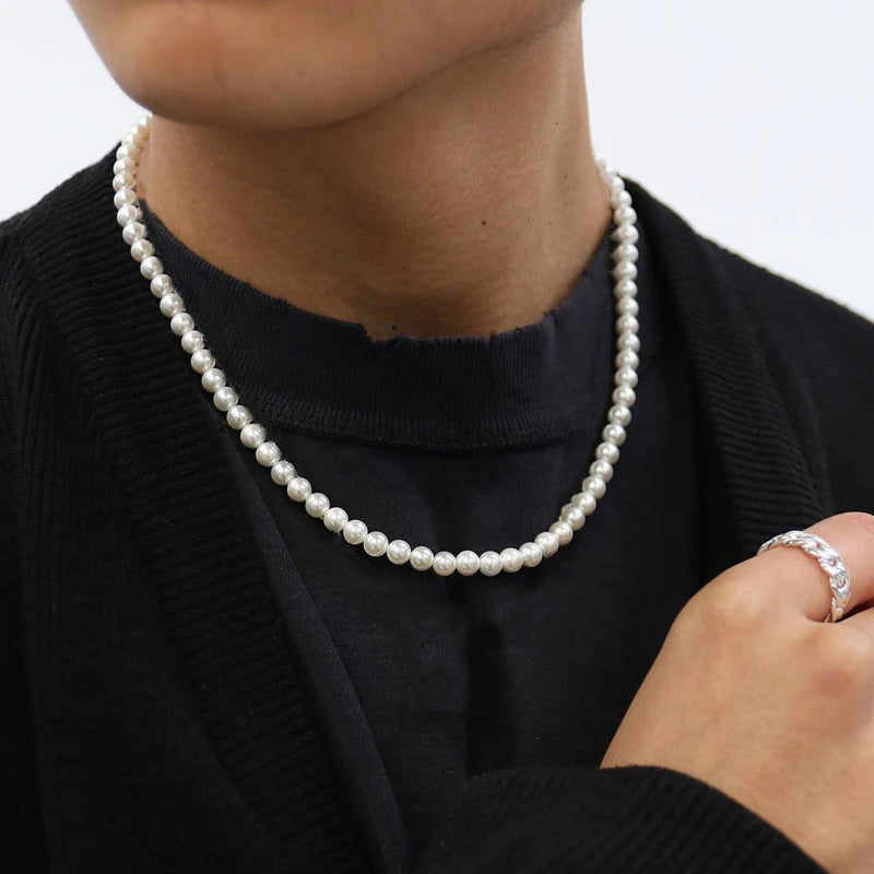 Classic Elegant White Pearl Chokers Necklace Vintage Beads Handmade