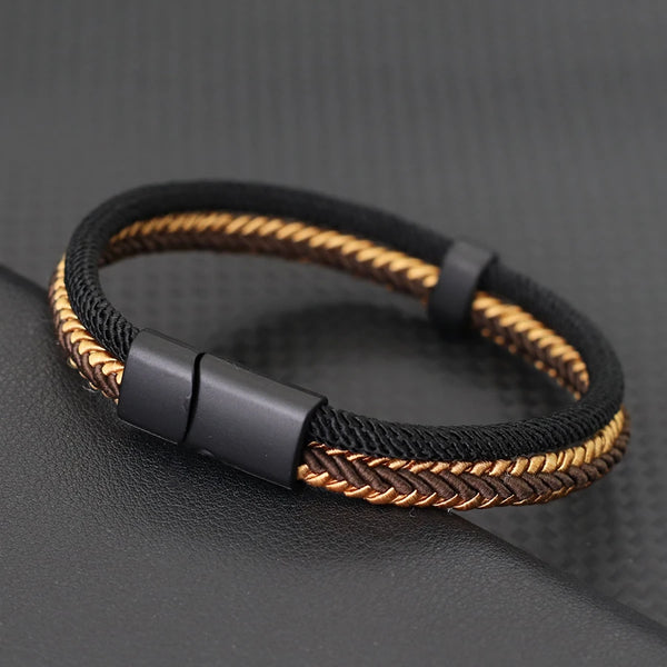 Noter Germany Flag Braided Bracelet For Men Handmade Woven Rope Wristband Grade A Fabric National Color Bangle Football Fan Gift