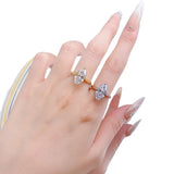 S925 Silver 8*15mm White Diamond Ring, beautiful Style.