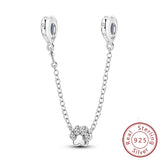 Safety Chain Fit Original 925 Sterling Silver Beads Moon Star Butterfly Heart shaped Jewellery Gift.