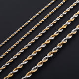 Men's Twisted Neck Rope Chain Stainless Steel Necklace for Women Punk Boy Silver and Gold Color Metal Jewelry Accessories Choker