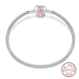 Bracelet Silver 925 Original Star Moon Sun Four Leaf Clover Green Zircon Bracelets Jewellery.