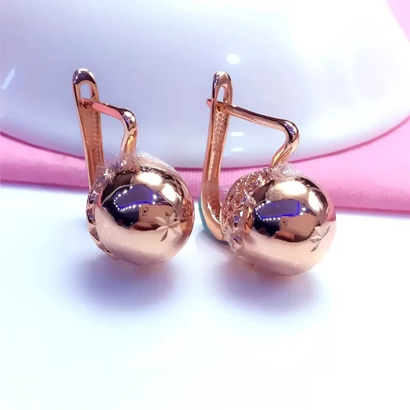 Purple Gold glossy Round sets Exquisite Light Luxury Plating 14k Rose Gold set.