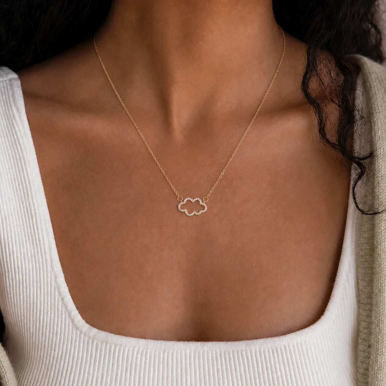 Original Gold Heart Necklace, Sparkling Zirconia Pendant Necklace.