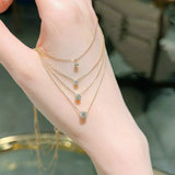 Mini 5mm/4mm D Moissanite Real 925 Sterling Silver  Pendant Necklace  Clavicle.